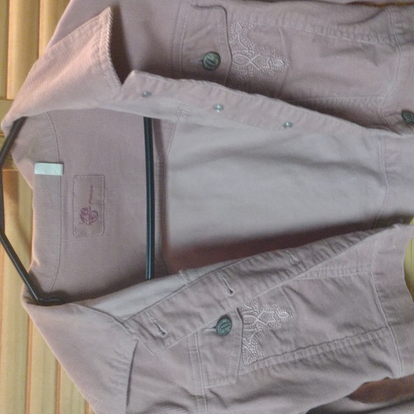 C'est toi Premium Brand Light Pink Cropped Soft Corduroy Jacket - Picture 2 of 6